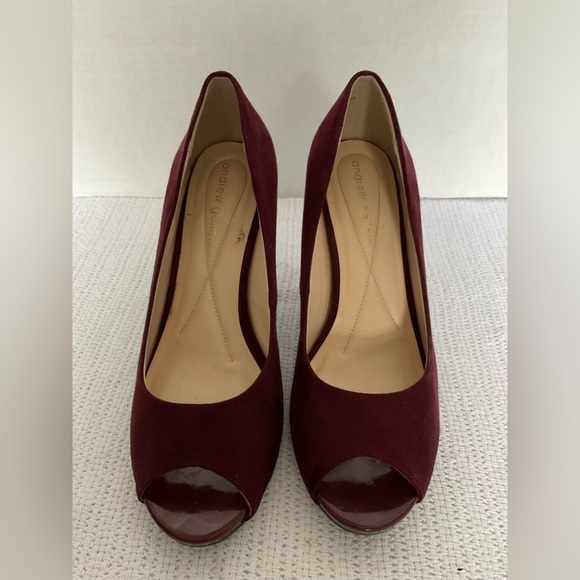 Andrew Geller Red Velvet Heels with Stiletto - Picture 2 of 7